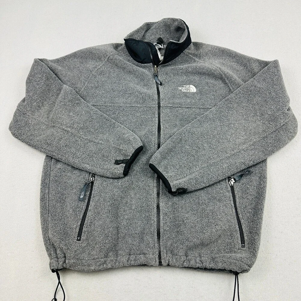 The North Face Jacket Men Large Gray Full Zip Fleece Polartec Pockets Outdoor L